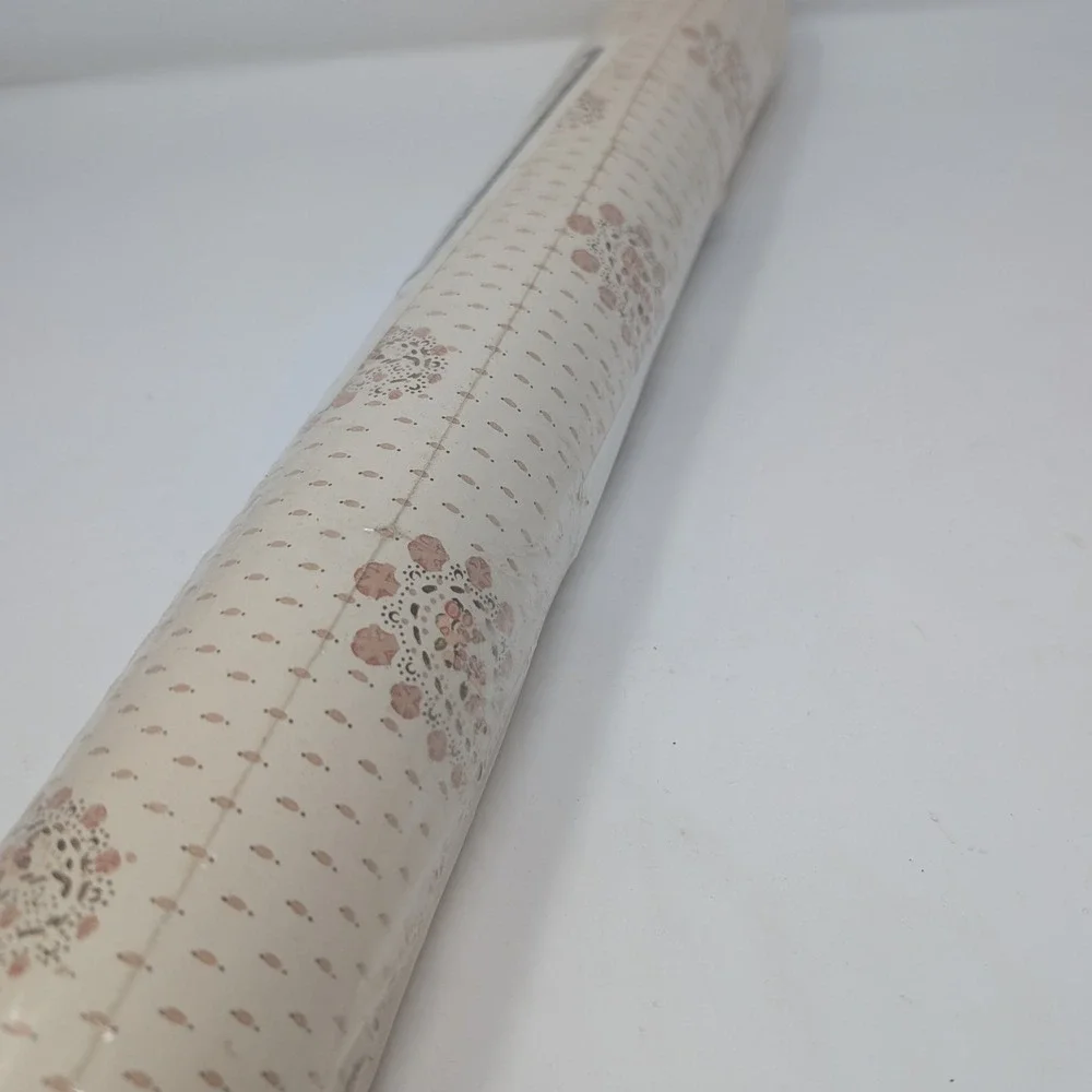 Vintage Collins & Aikman Beige Rose Floral Wallpaper 72SqFt Prepasted Grannycore